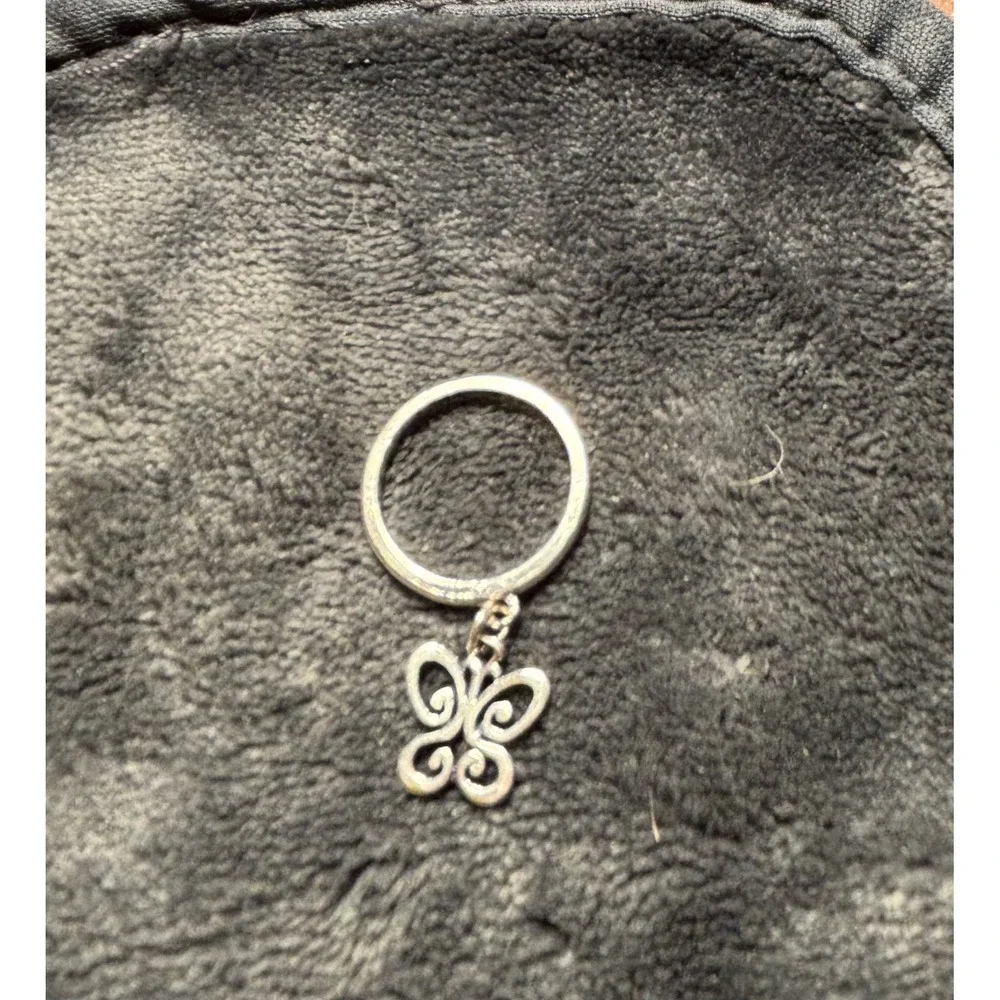 James Avery Silver Butterfly Dangle Ring  Size 4.5